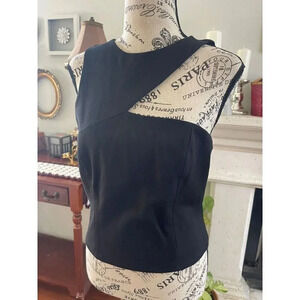Sunday in Brooklyn Women's Cropped‎ Top Size L Black Asymmetrical Cutout Top